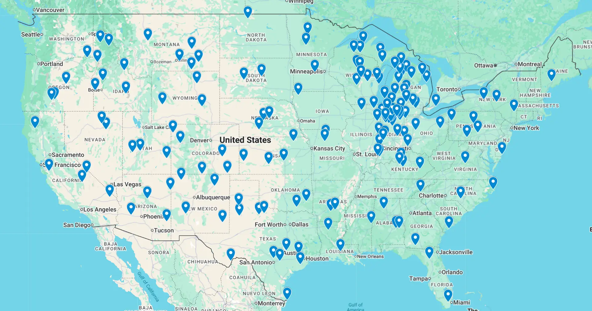 Map of quick property sale locations – Cash.Land buys land & houses nationwide