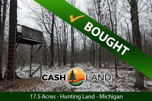Closed in 18 days on my 17.50-acre hunting land in Marshall, Michigan.