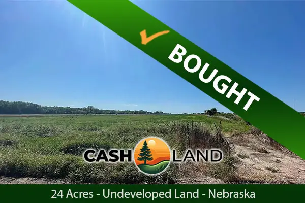 Closed in 6 days on my 24-acre undeveloped land in Fairbury, Nebraska.